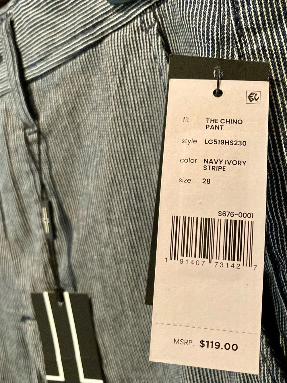 NWT Liverpool Los Angeles striped chino pants